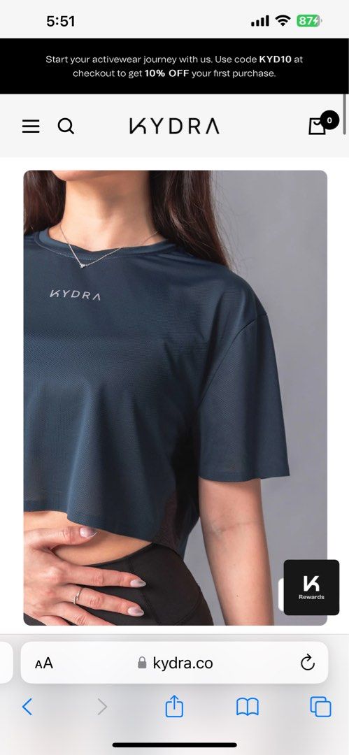 Kinetic Crop Tee, KYDRA Activewear