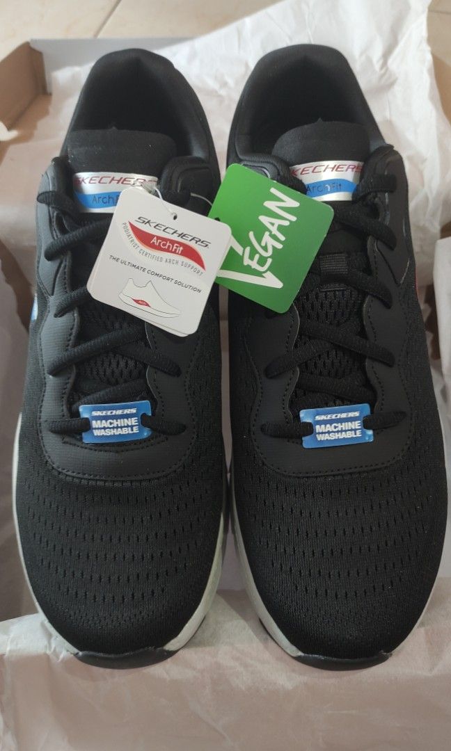 Mens black hot sale skechers sneakers