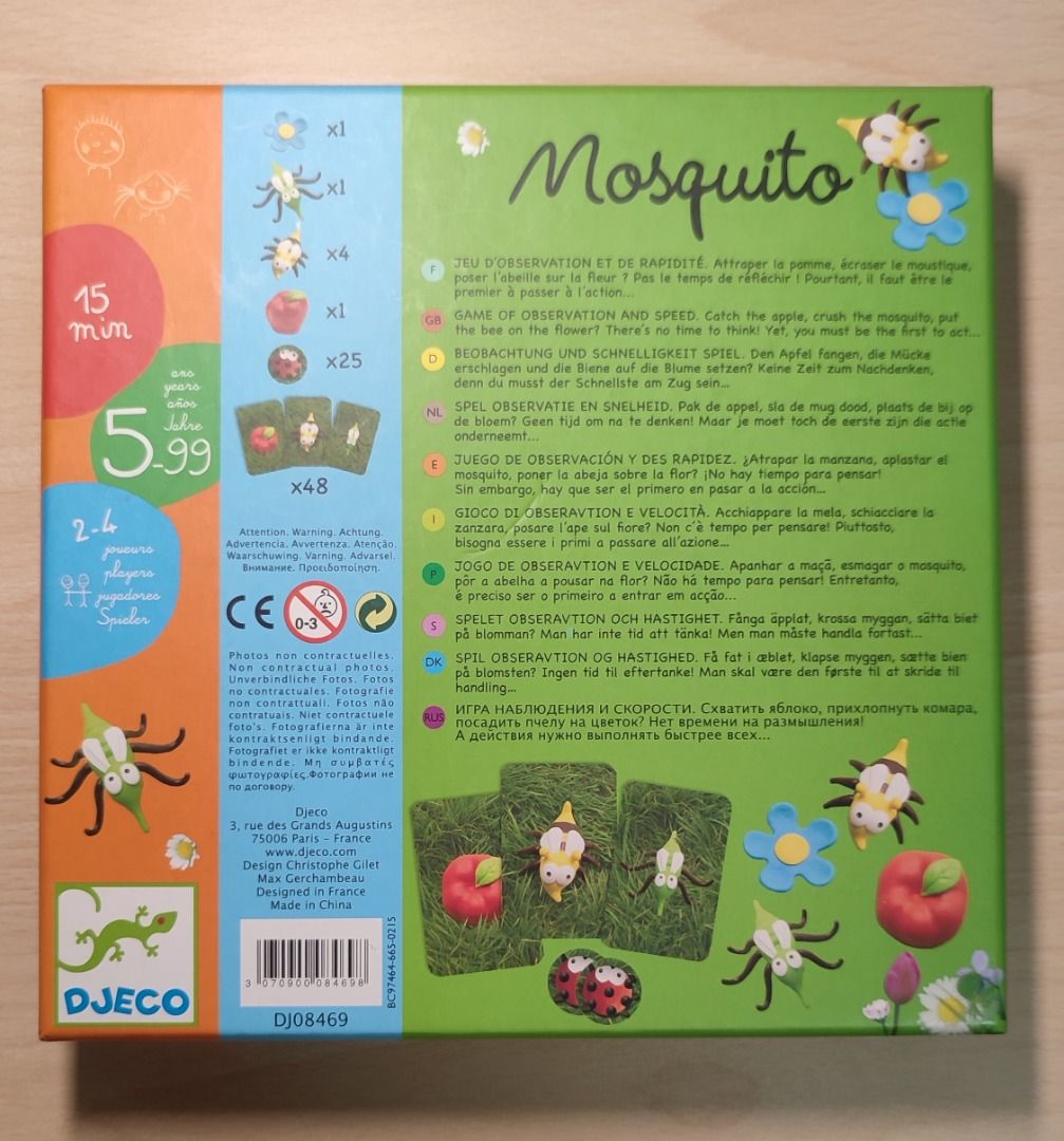 DJECO Mosquito Action Board Game, Green