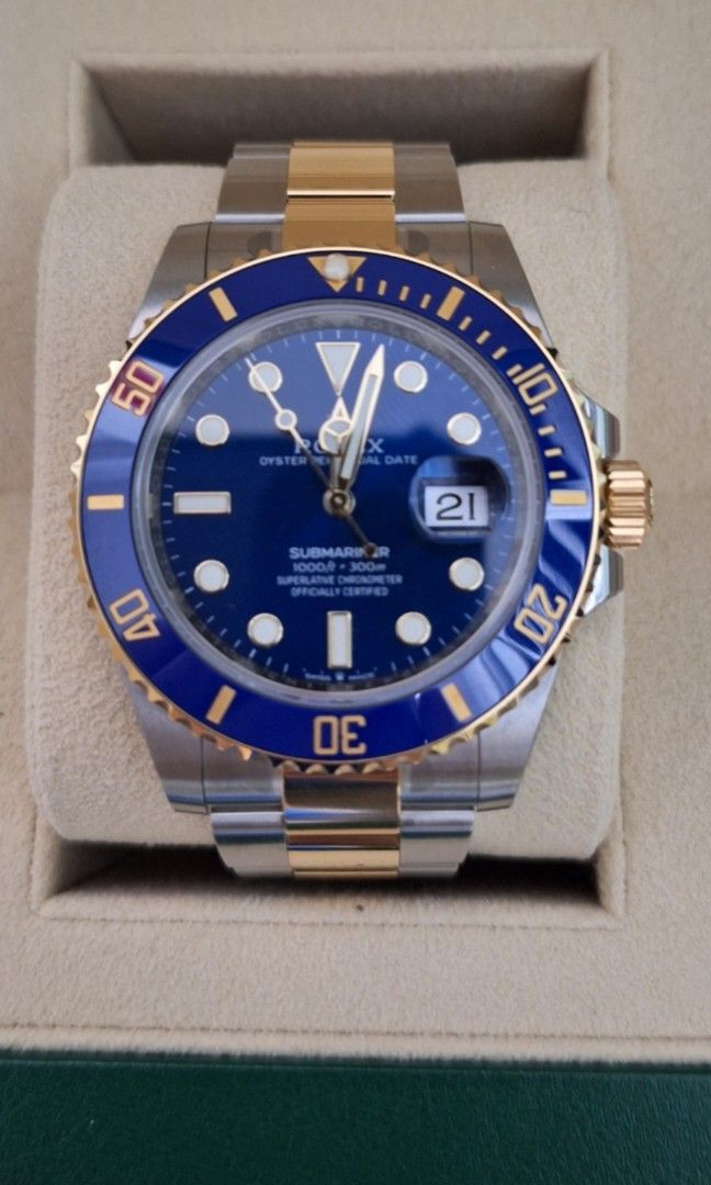 Brand new Rolex Submariner half gold 41mm Bluesy Model 126613LB Full set with White tag With Stickers Dated Sep 2023 23000 Retail