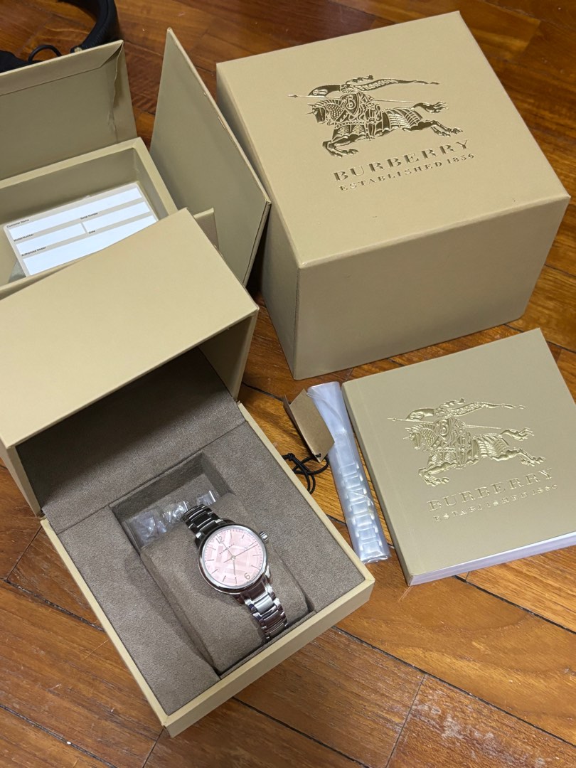 Burberry pink watch cheap