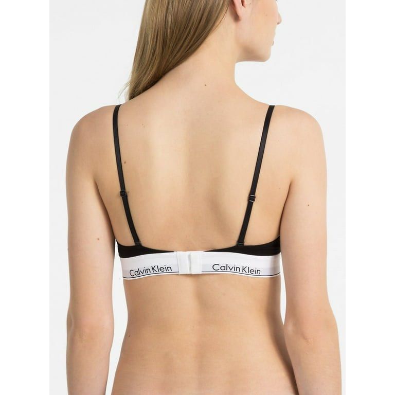 Calvin Klein modern cotton unlined triangle bra (black), Women's Fashion,  Tops, Other Tops on Carousell