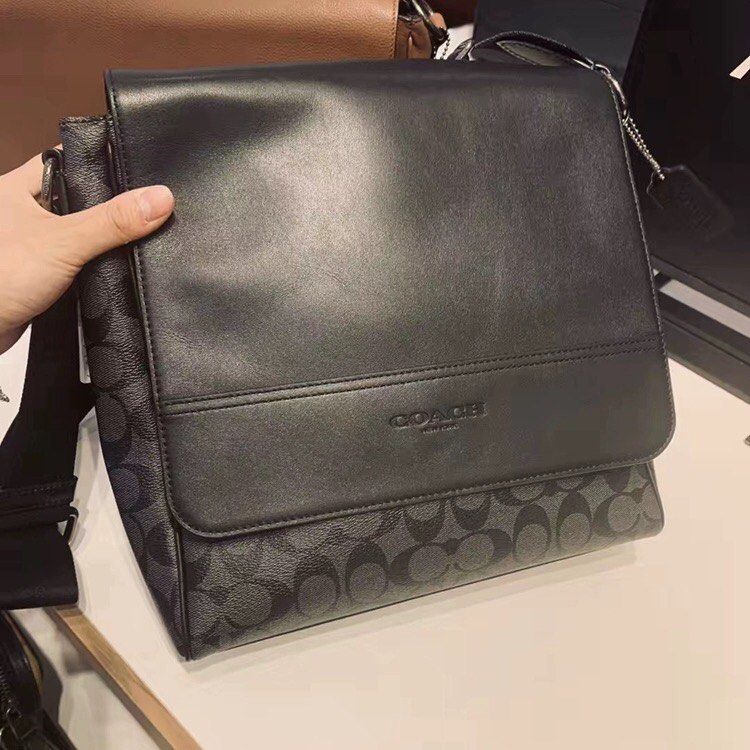 Coach F73339 pvc flap messenger bag slingbag Men s Fashion Bags