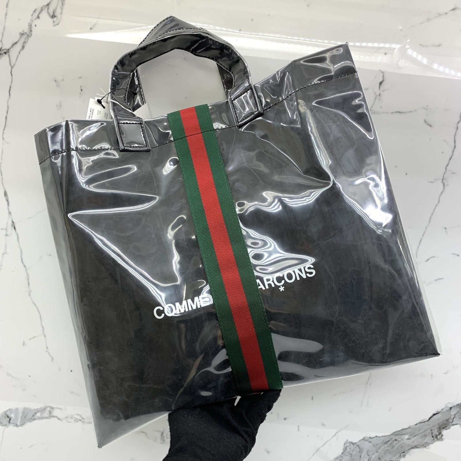 COMME DES GARCONS K221 BLACK PVC TOTE BAG 237037341 WE
