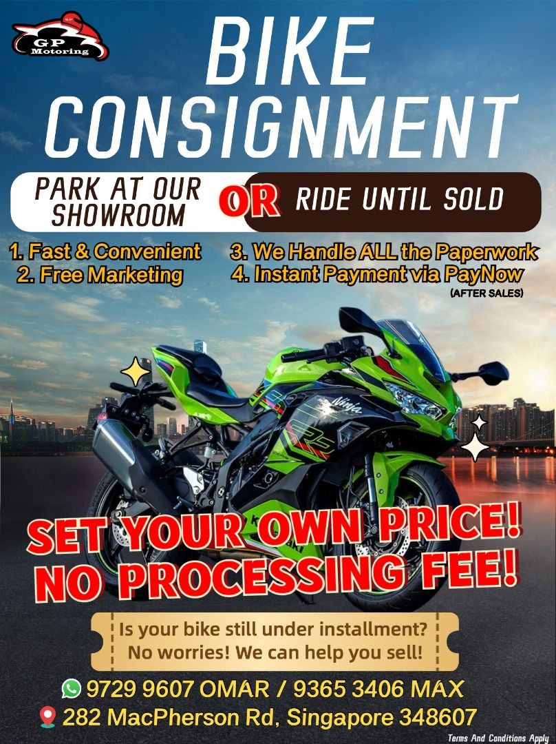 CONSIGNMENT BIKE SELL YOUR BIKE RECEIVE INSTANT PAYMENT VIA PAYNOW Motorcycles Motorcycles for Sale Class 2B on Carousell