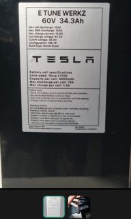 E Tune Tesla cell battery 60v 34.3ah