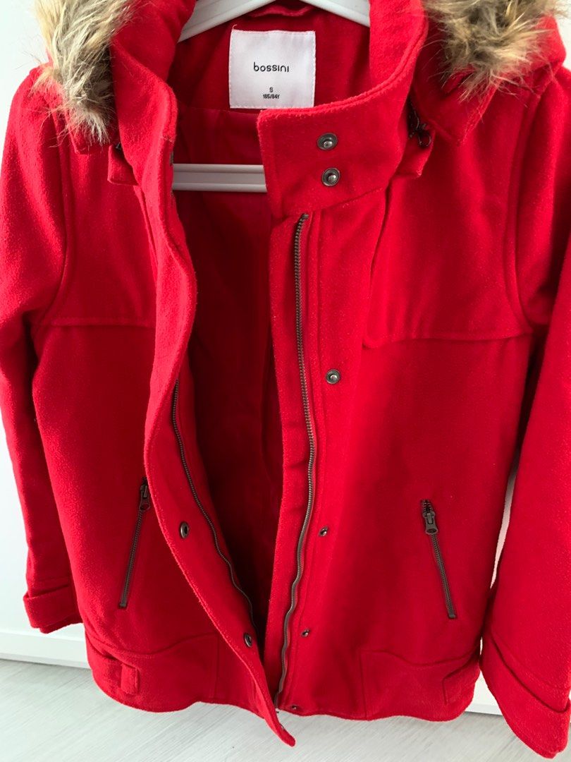 Red hooded coat best sale ladies