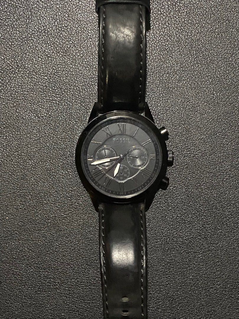 Flynn Midsize Chronograph Black Leather Watch