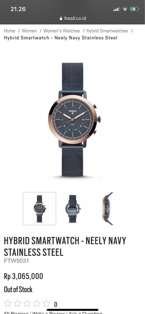 Hybrid smartwatch neely on sale navy stainless steel