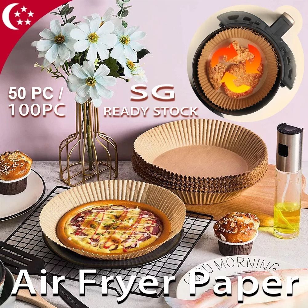20 Air Fryer Liner Sheets Round Greaseproof Parchment Paper