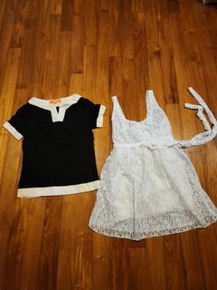 Free Lace Babydoll Top and Cropped Tee