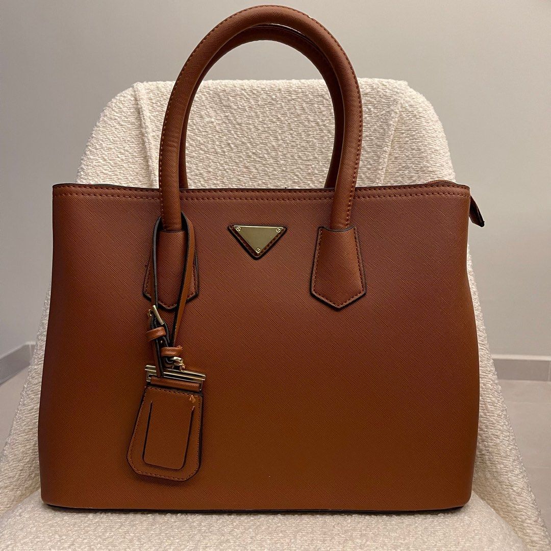 from USA brown structured satchel bag