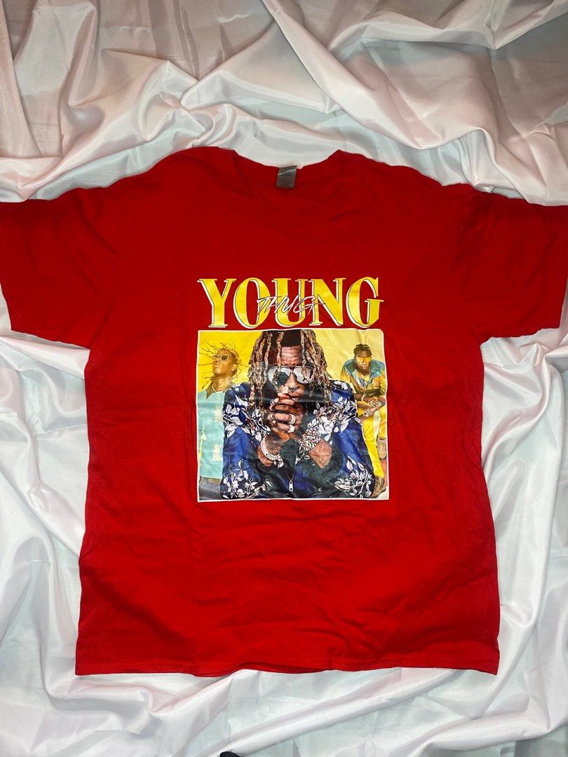 Gildan Young Thug Shirt (Category: Tshirts & Polo Shirts ) located in Cebu City. Submitted by digdrip000 (Listing ID 1266390482, Image 2). Description: Size: XL on tag (21x28) Color🎨: 10/10 Condition👕: 10/10 Issue: ❌ Payment method💲: GCASH only PRICE: 280 + shipping🚚 *Free delivery Cebu Area(depends on location).