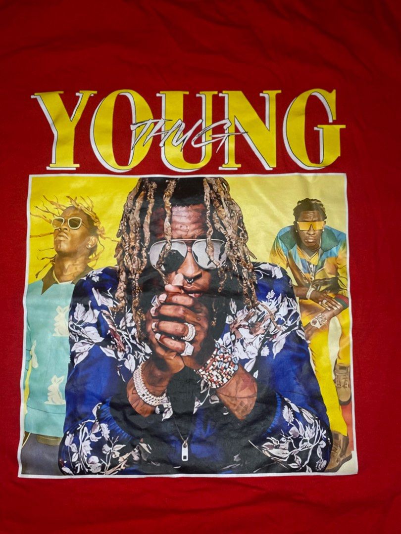 Gildan Young Thug Shirt (Category: Tshirts & Polo Shirts ) located in Cebu City. Submitted by digdrip000 (Listing ID 1266390482, Image 3). Description: Size: XL on tag (21x28) Color🎨: 10/10 Condition👕: 10/10 Issue: ❌ Payment method💲: GCASH only PRICE: 280 + shipping🚚 *Free delivery Cebu Area(depends on location).