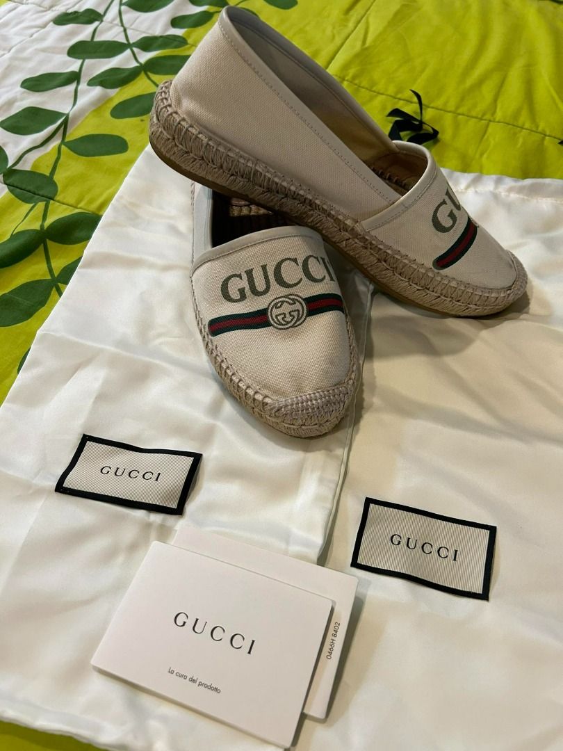 Gucci Espadrilles (Category: Sneakers & Footwear) located in Makati City. Submitted by andre_esque (Listing ID 1266252864, Image 2). Description: Size 38.5, bought 2020 Comes with dust bags and care cards Authentic .