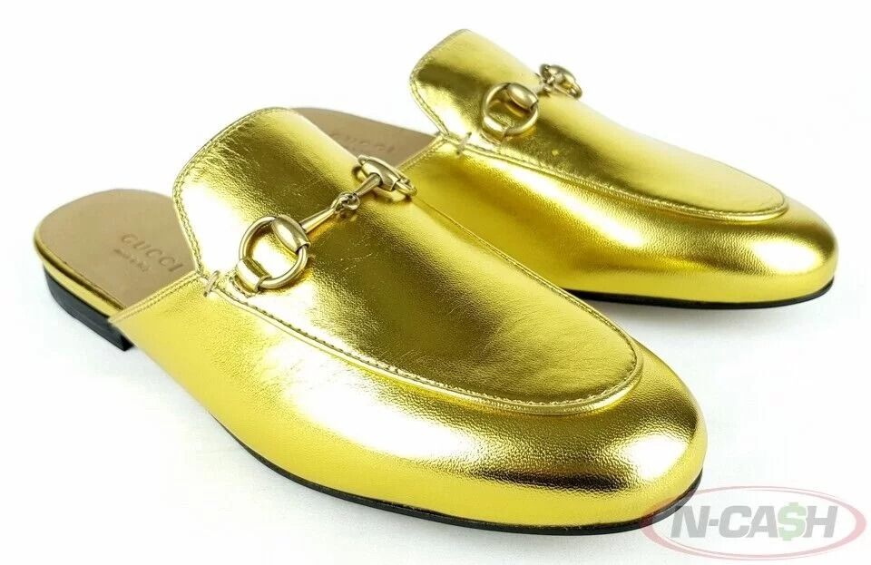 Gucci Princetown Horsebit Gold Leather Mules 36 Women s Fashion Footwear Flats Sandals on Carousell