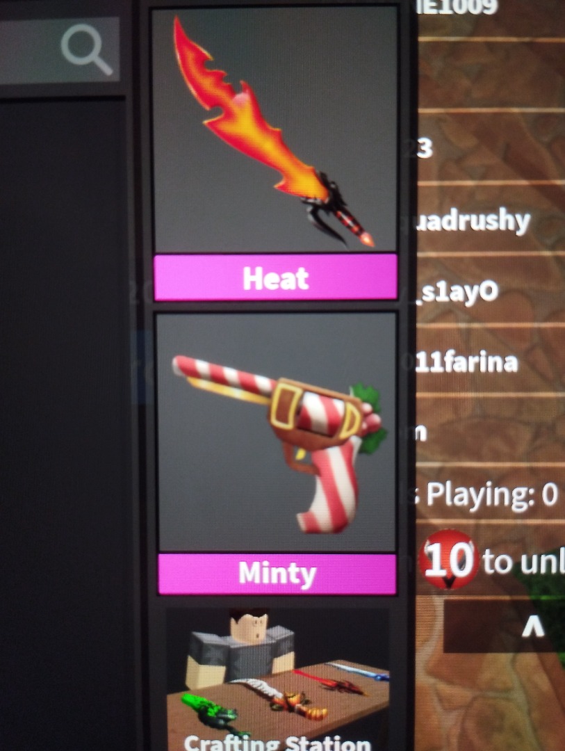 Heat knife and minty gun mm2, Hobbies & Toys, Toys & Games on Carousell