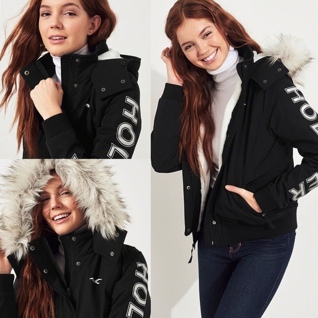 Hollister All-weather Bomber Jacket, 女裝, 外套及戶外衣服- Carousell