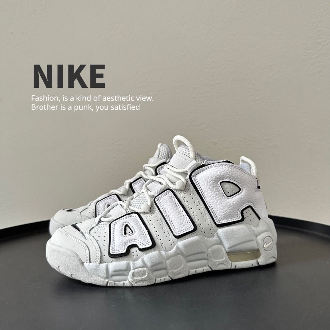 HYC] Nike 休閒鞋Air More Uptempo GS 女鞋大童鞋白灰氣墊復古24.5CM