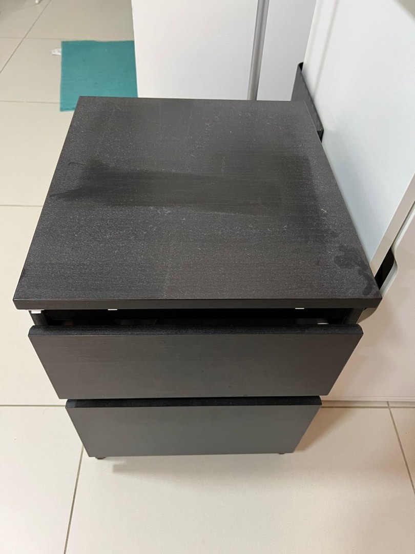 Ikea Malm blackbrown Bedside Table / chest, Furniture & Home Living