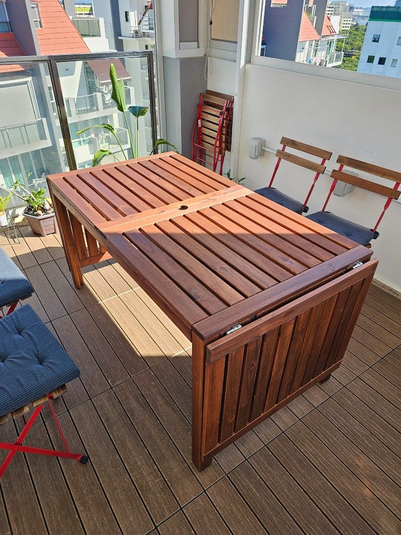 Ikea Outdoor Applaro Drop Leaf Table Extendable