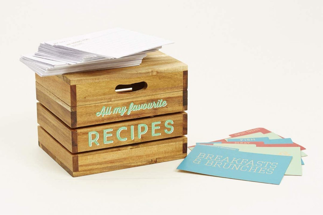 Jamie Oliver Scribble and Store Recipe Box with Lid, Furniture & Home ...