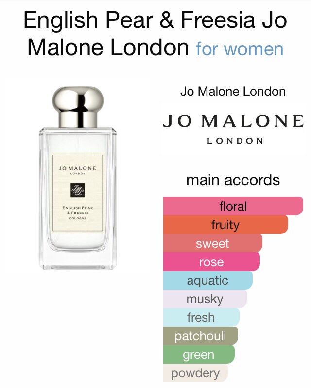 Jo malone english shop pear and freesia notes