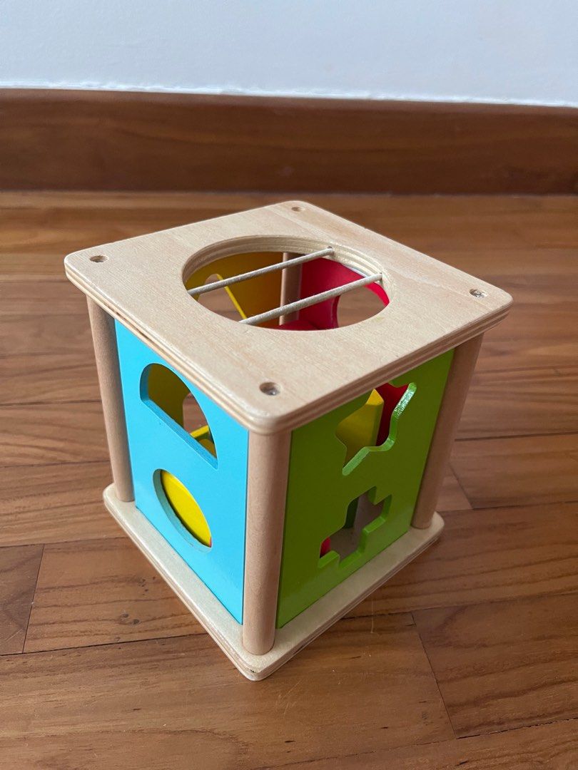 John Lewis Wooden Shape Sorter Montessori Toy 3D Blocks, Babies & Kids, Infant Playtime on Carousell