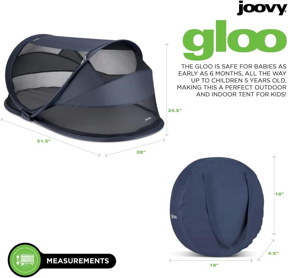 JOOVY Gloo Infant Travel Bed Large Forged Iron Babies Kids