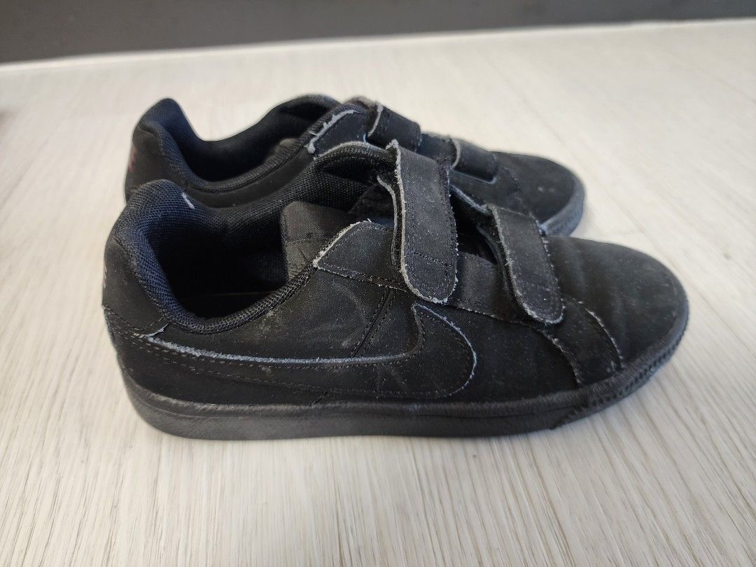 black leather nike school shoes