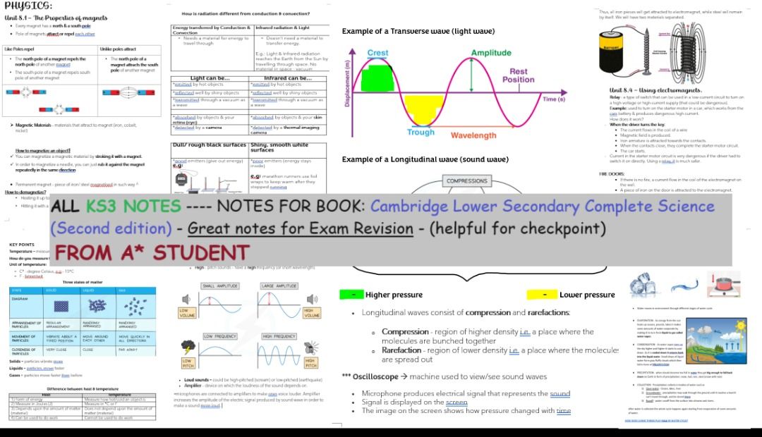 Ks3 revision notes for science helpful for checkpoints hobbies