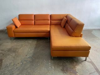 Leather L shape sofa