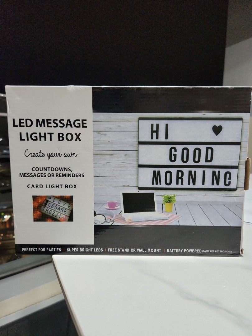 Led message light box, Furniture & Home Living, Home Decor, Wall Decor