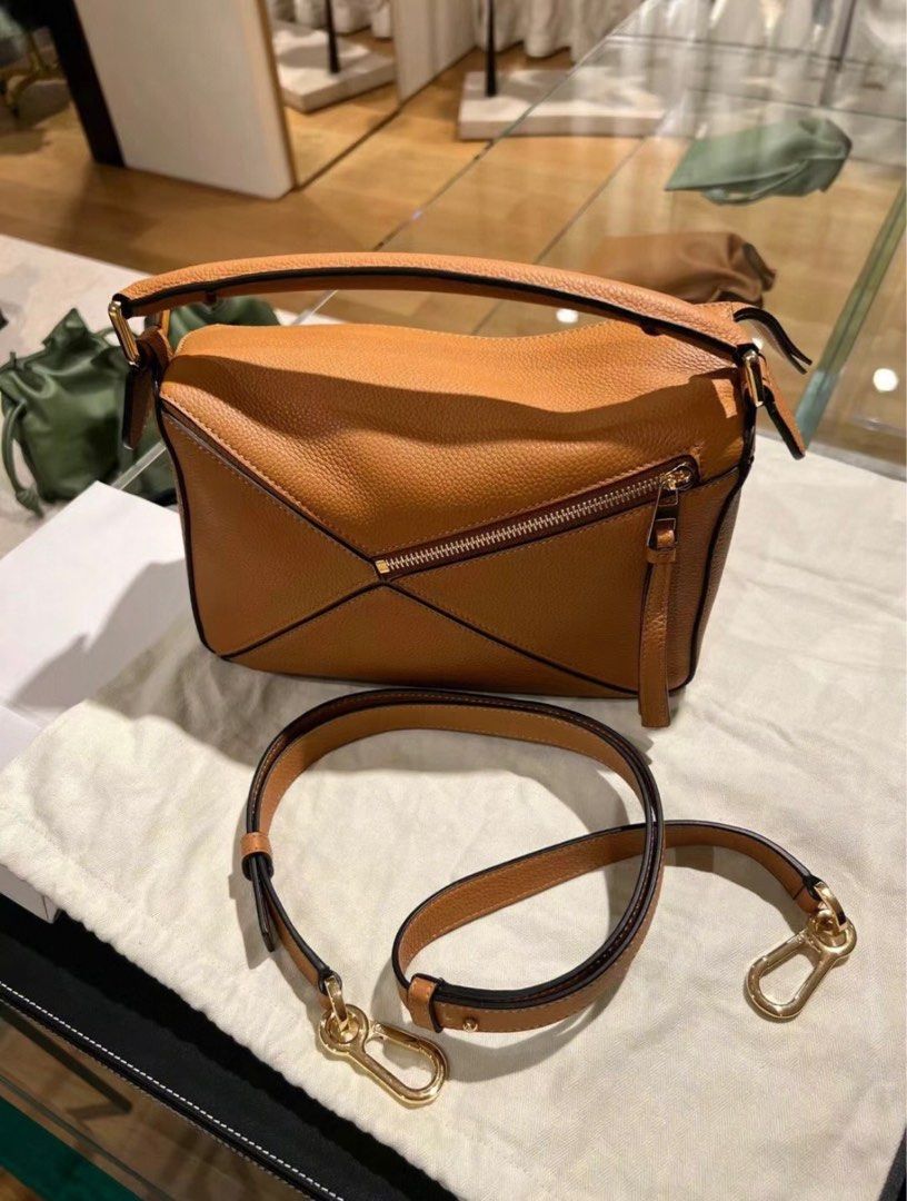 Loewe Puzzle Bag grained calfskin caramel Women s Fashion Bags