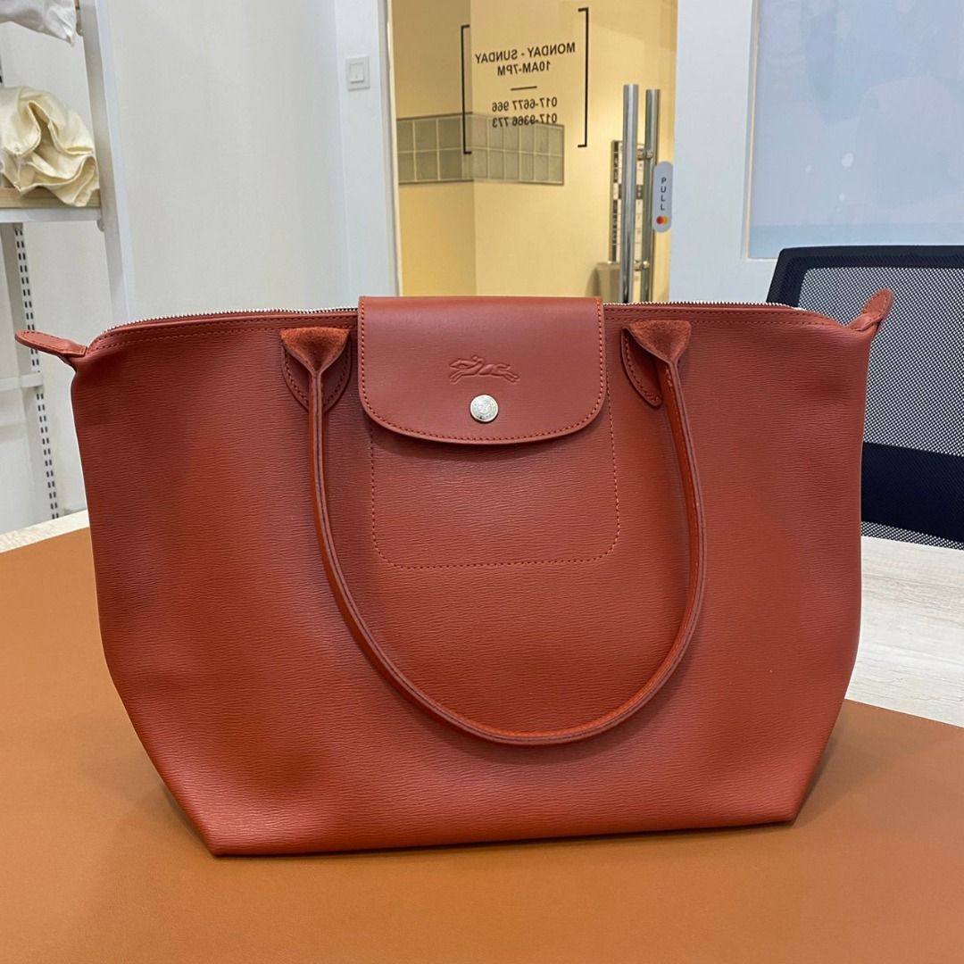 Longchamp orange tote 2025