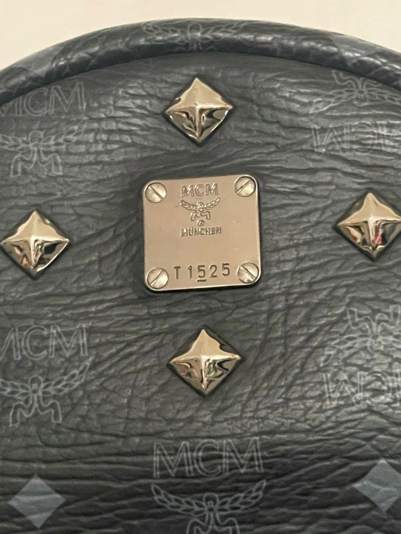 Mcm backpack front sale studs