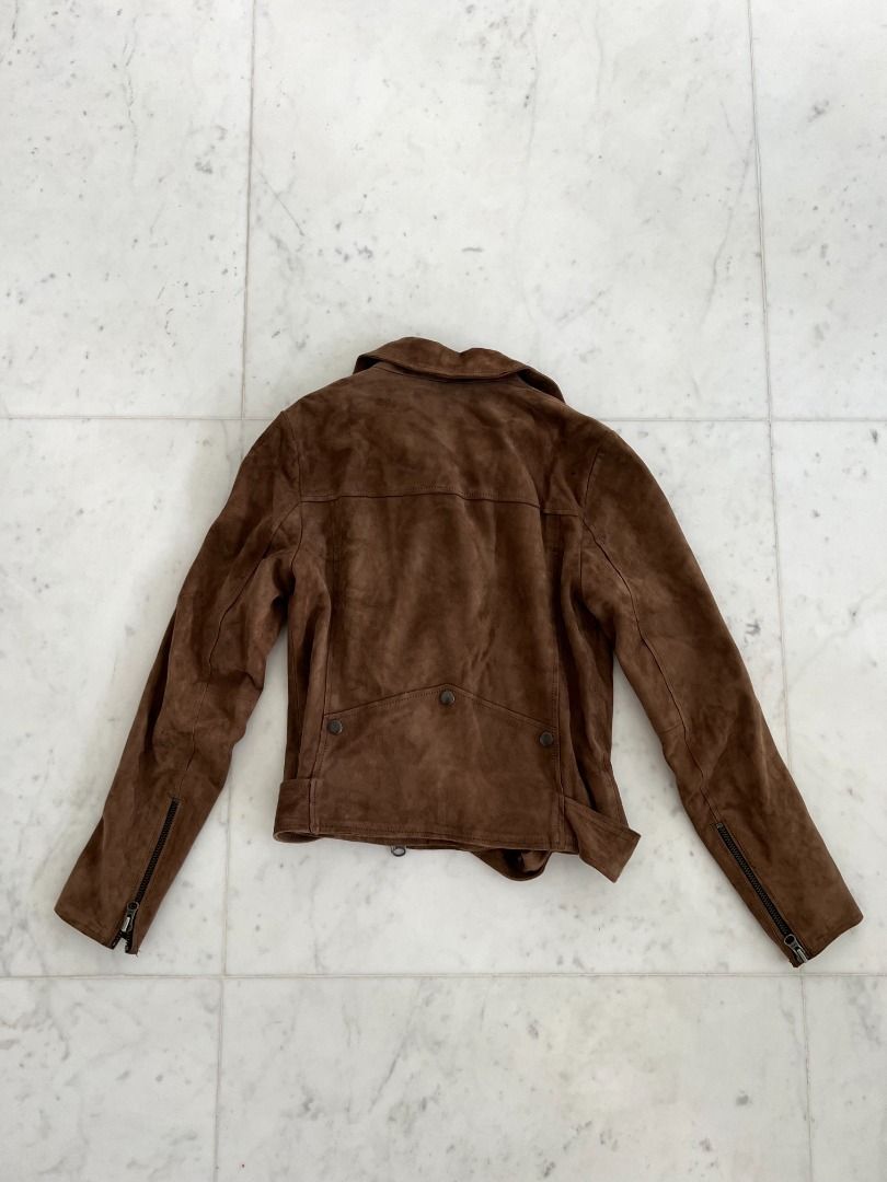 Real suede shop biker jacket