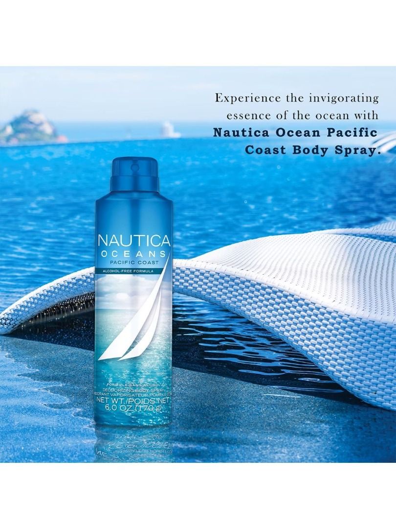 Nautica Men Oceans Pacific Coast Alcohol-Free Deodorizing Body Spray ...