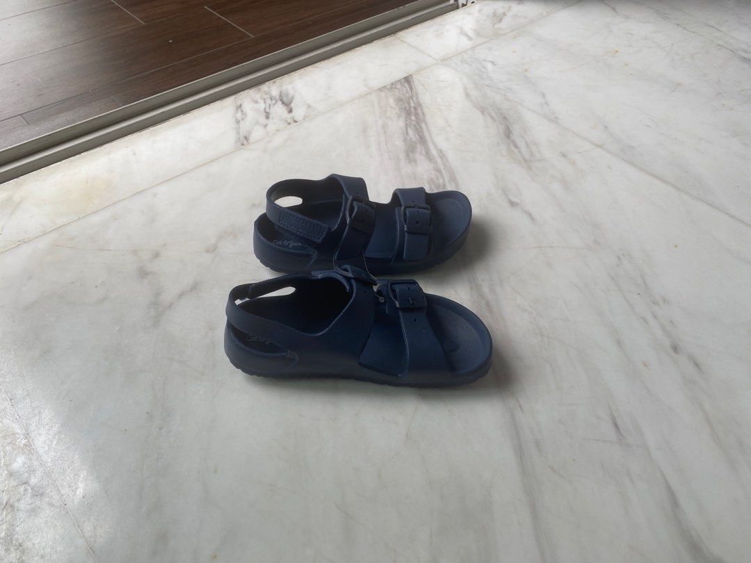 Navy Dark Blue Rubber Boys Sandals Shoes Size 11 Length 20cm