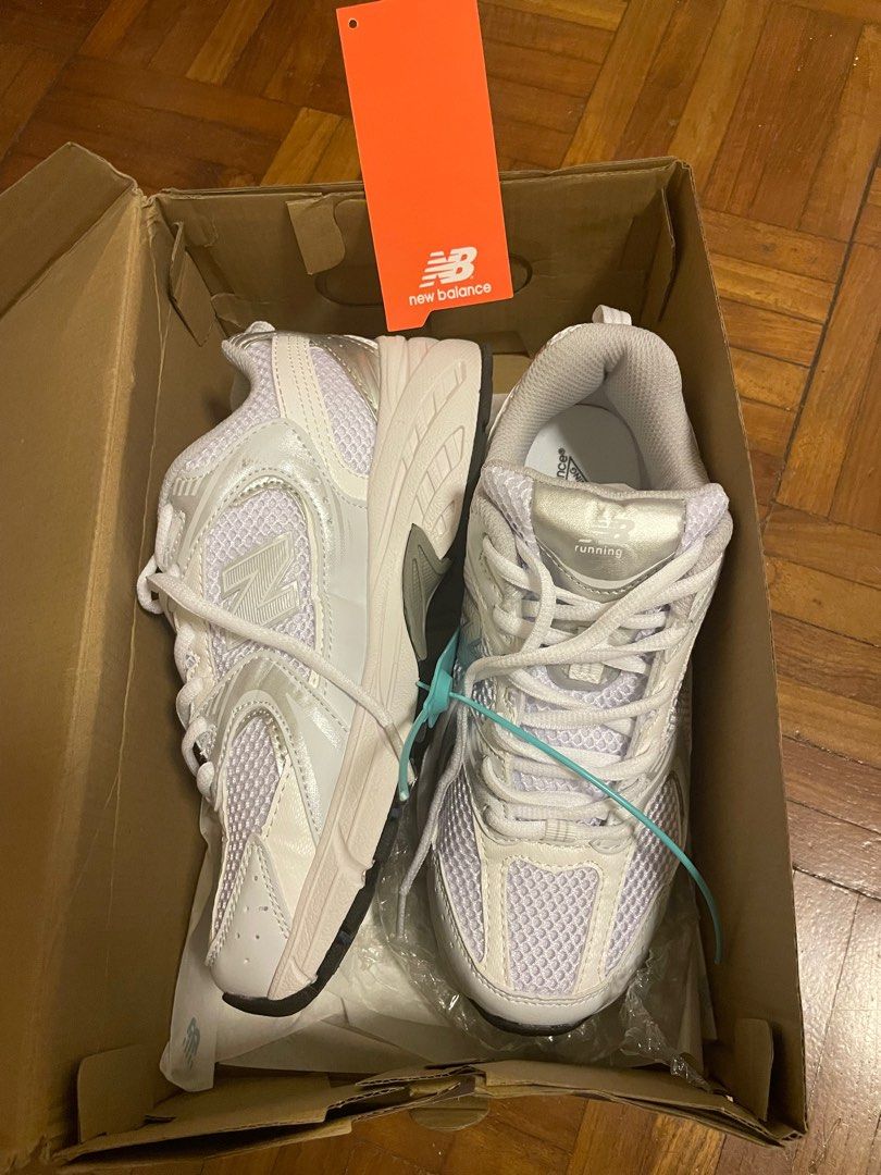 New balance 530 white and silver, Women's Fashion, Footwear, Sneakers ...