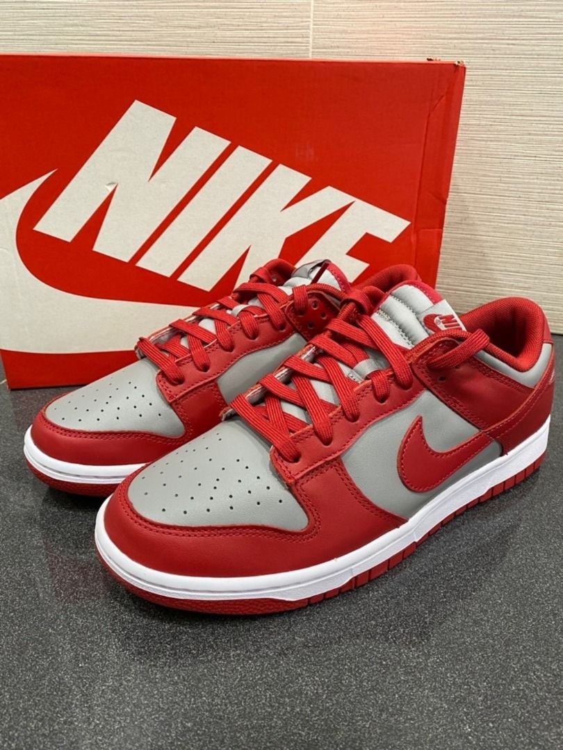 Red and on sale grey tennis shoes