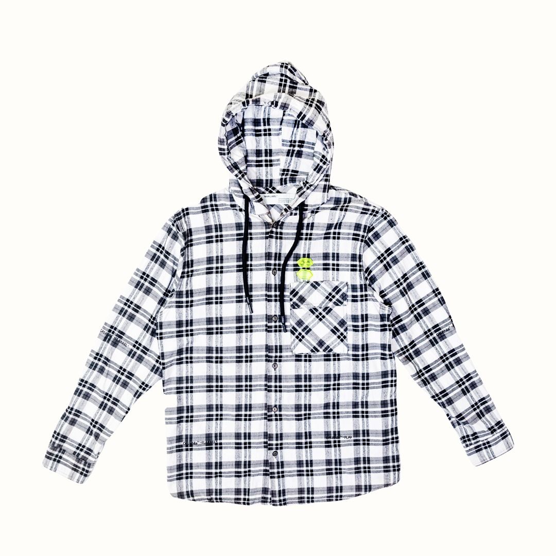 OFF white flannel hoodie