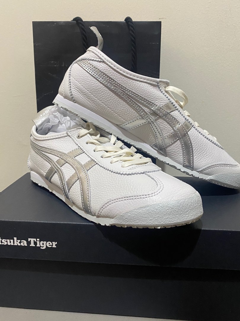 onitsuka white silver