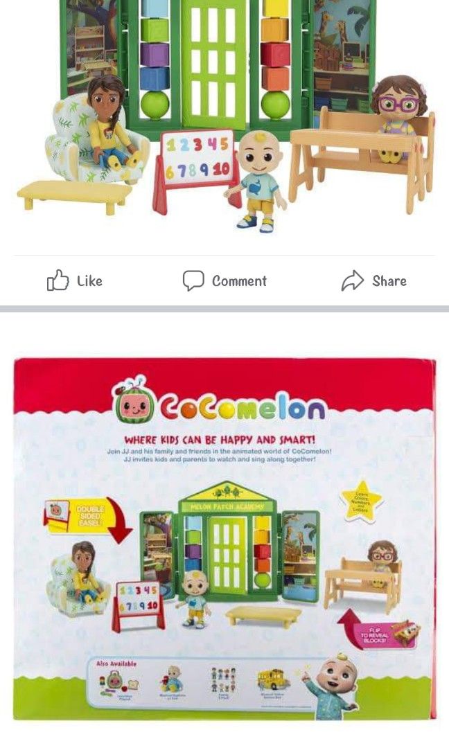 Original Cocomelon School Time Deluxe Playtime Set (Category: Kids Toys) located in Quezon City. Submitted by mhoniqvela04 (Listing ID 1266402870, Image 3). Description: Original Cocomelon School Time Deluxe Playtime Set- 750 pesos only 🔥🔥🔥 1,599 mall price nyan. 750 lang satin! Guaranteed Original✅ Only issue: Nasa clear molded case nalang po sya sira na ung original box.