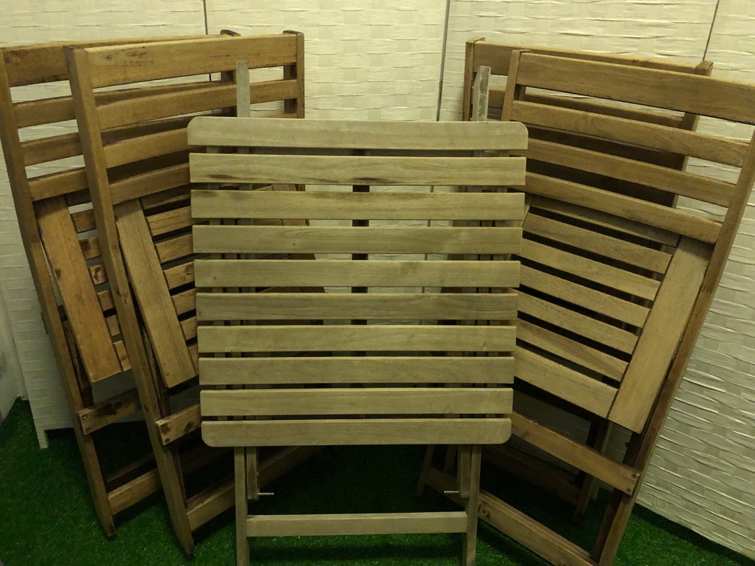 Outdoor Table & X4 Chairs (IKEA Nammaro), Furniture & Home Living