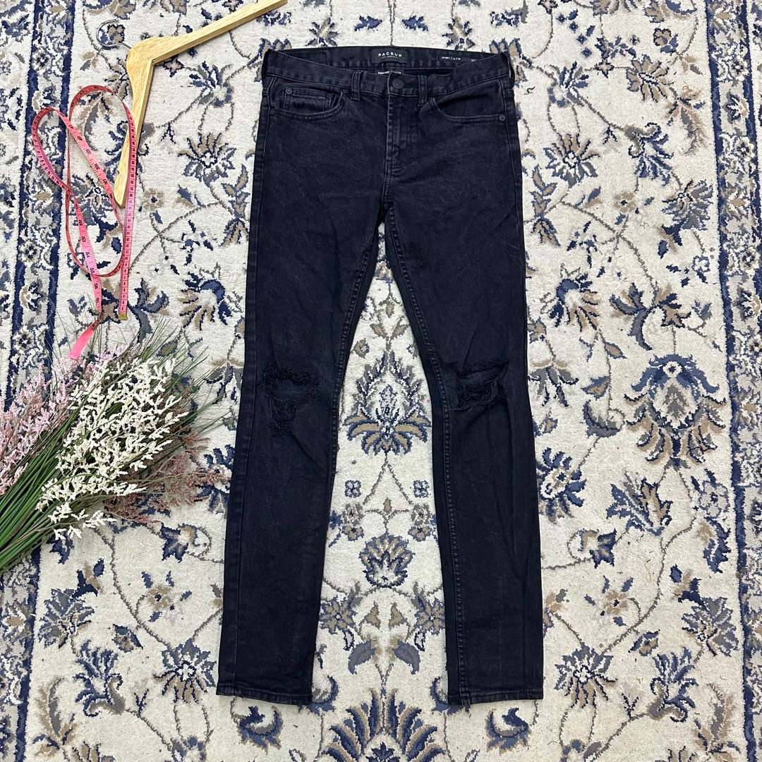 PACSUN LA JEANS DISTRESSED RIPPED SKINNY FIT, Men's Fashion, Bottoms, Jeans  on Carousell
