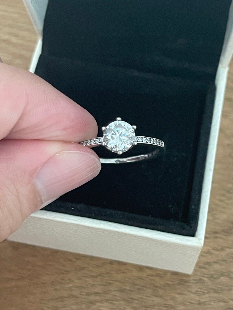 Pandora clear sparkling online crown solitaire ring