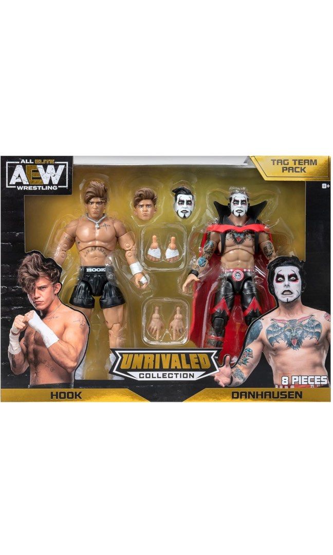 PO] AEW Jazwares Unrivaled 2-Pack Hook & Danhausen (NOT WWE Mattel Elite/ Ultimate/Ring Of Honour ROH), Hobbies & Toys, Toys & Games on Carousell