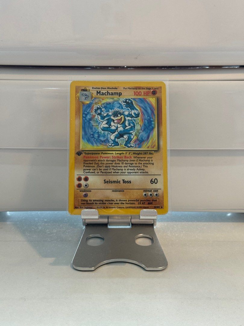 Pokemon 1st edition base set Machamp 8/102 HOLO Rare Card, Hobbies