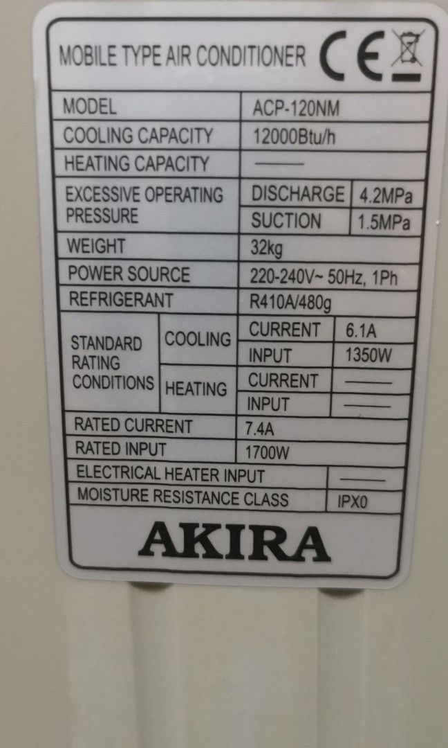 Portable Aircon With Long Exhaust Hose, TV & Home Appliances, Air